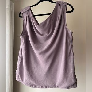 Gap sleeveless blouse with cowl neckline. Shimmery soft Dusty purple color, XL